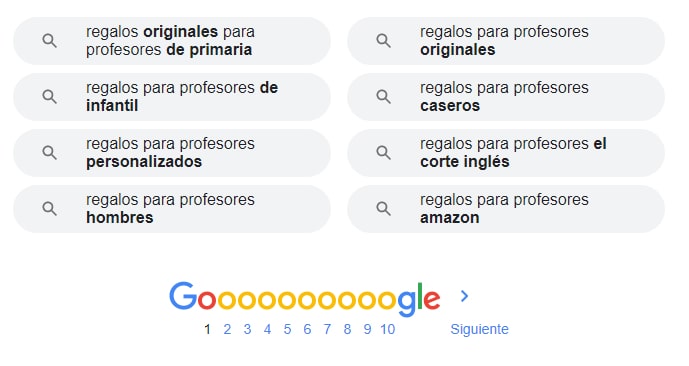 Búsquedas relacionadas Google